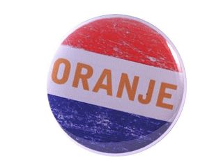 Bedrukte button 37mm oranje